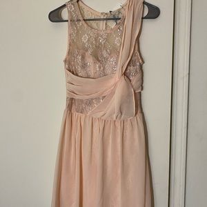 Boutique pink sheer lace bodice sparkly dress